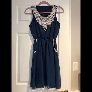 Blue sleeveless dress